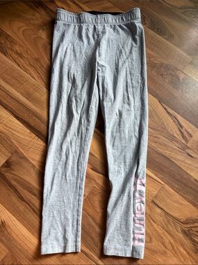 Hurley Gray Leggings with Pink Logo